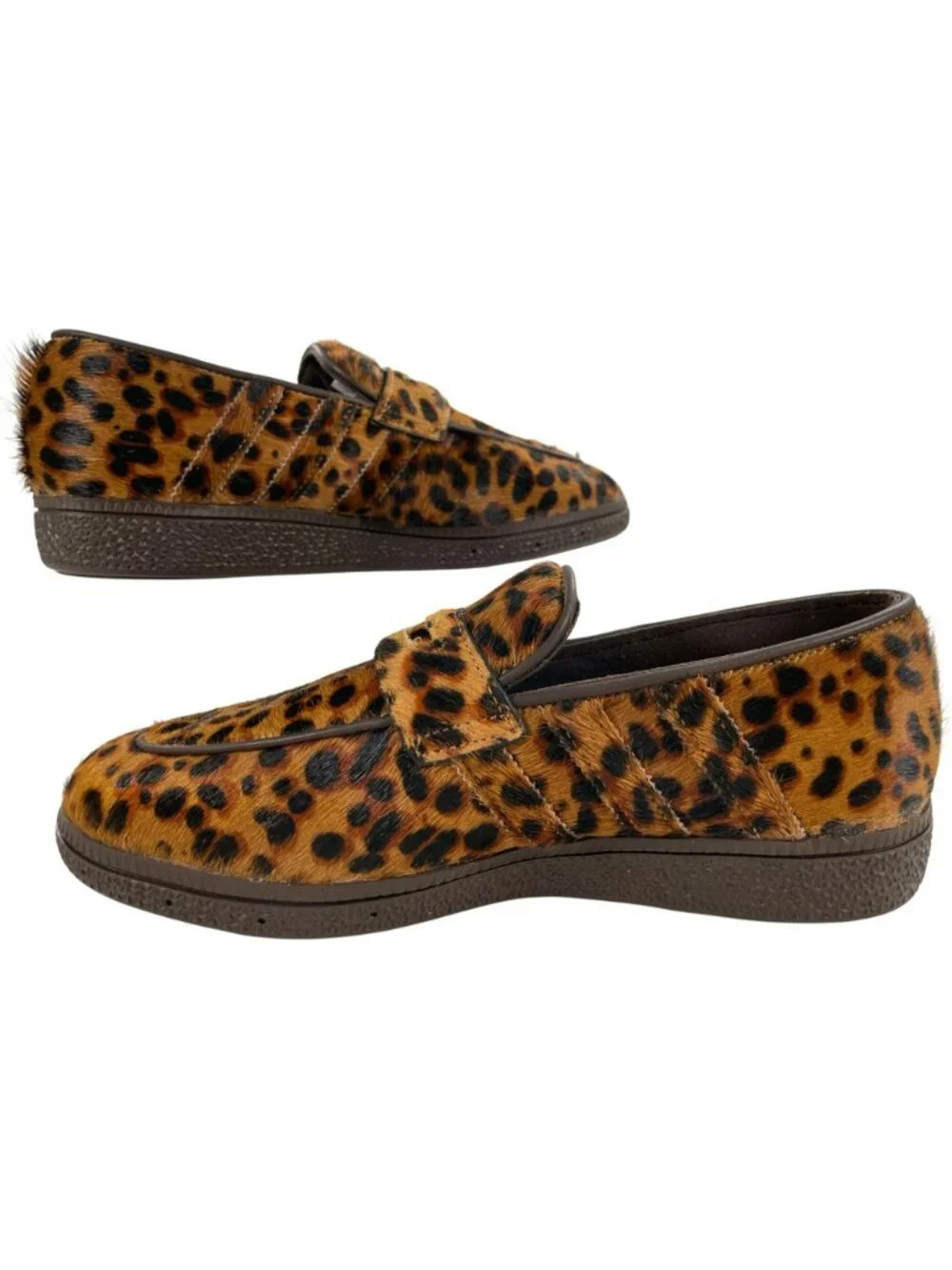 Adidas Handball Spezial Loafer Shoes Leopard Fur Print Brown Women's Size 9 NEW